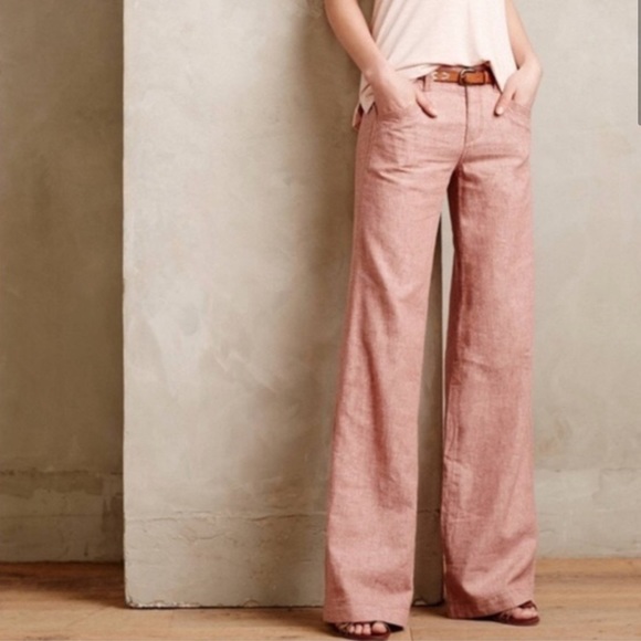 Anthropologie Pants - Anthro {Pilcro & the Letterpress} Pink Linen Pants